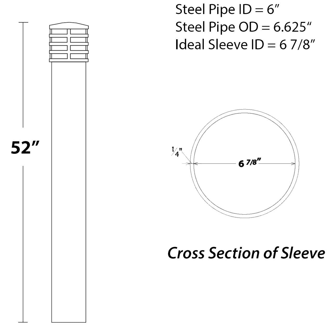 Cinco Decorative 6" Bollard Cover