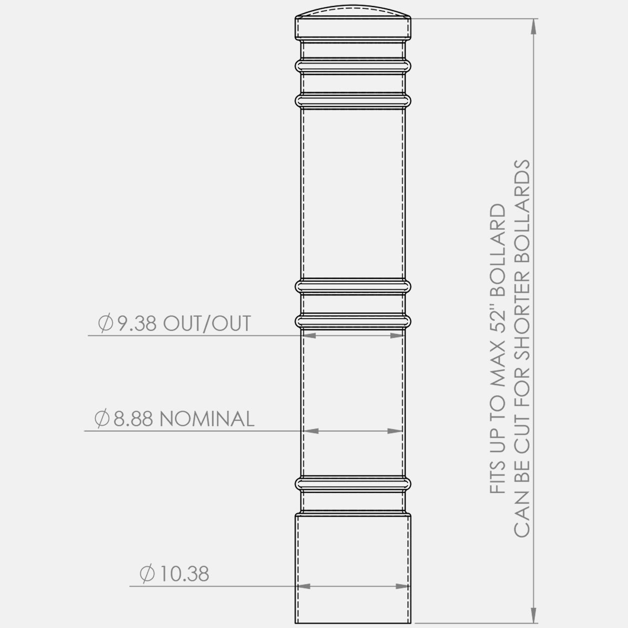 Metro Decorative 8" Bollard Cover