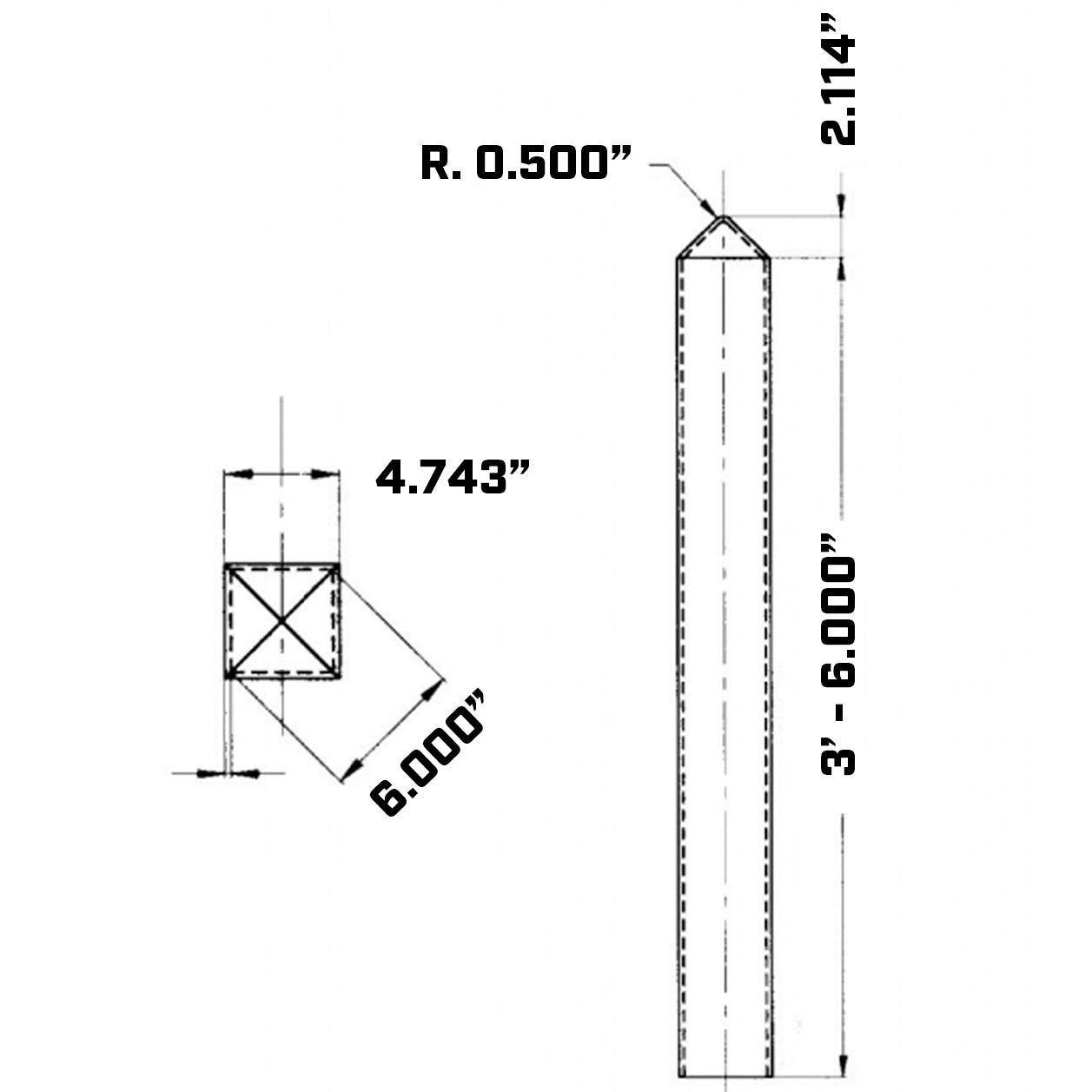 Square Top 4" Bollard Cover