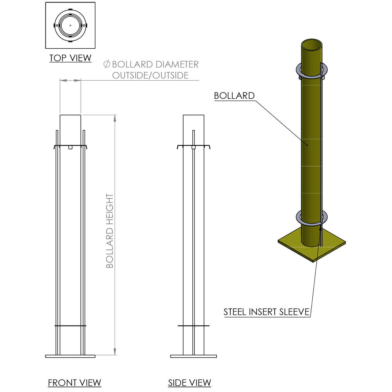 6" Steel Sizing Insert Short