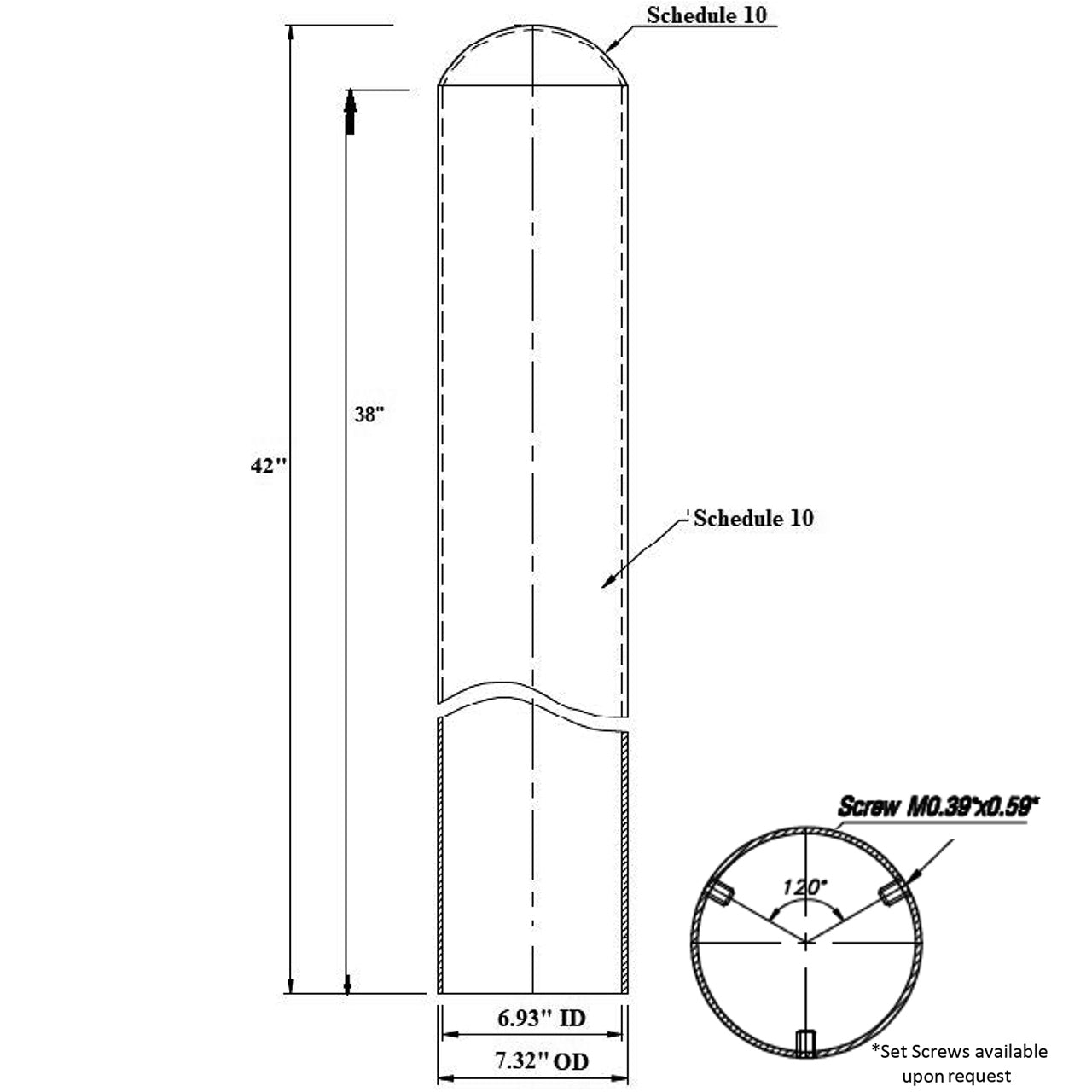 7" Stainless Steel Bollard Cover