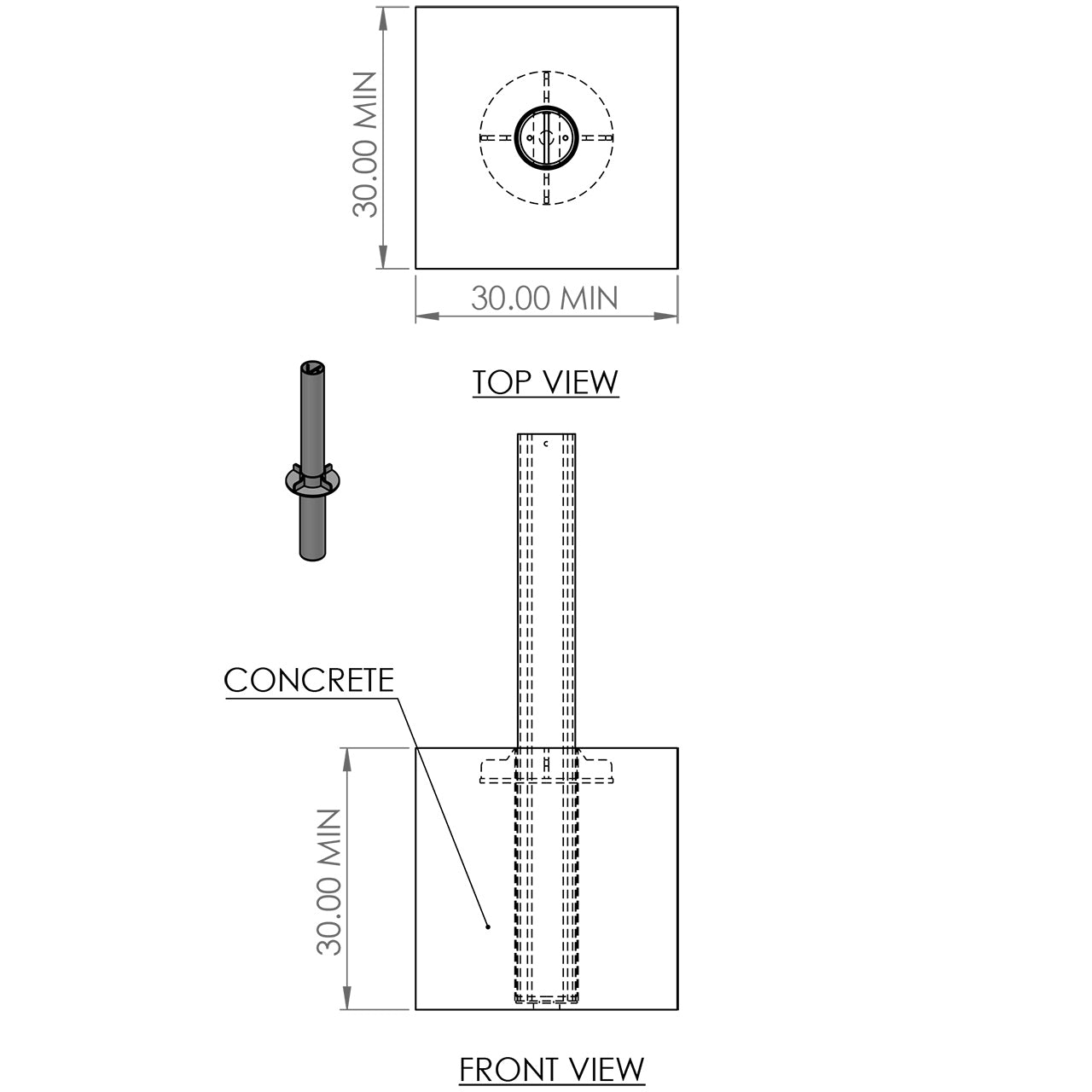 C40/S30 Traffic Impact Bollard With Cover
