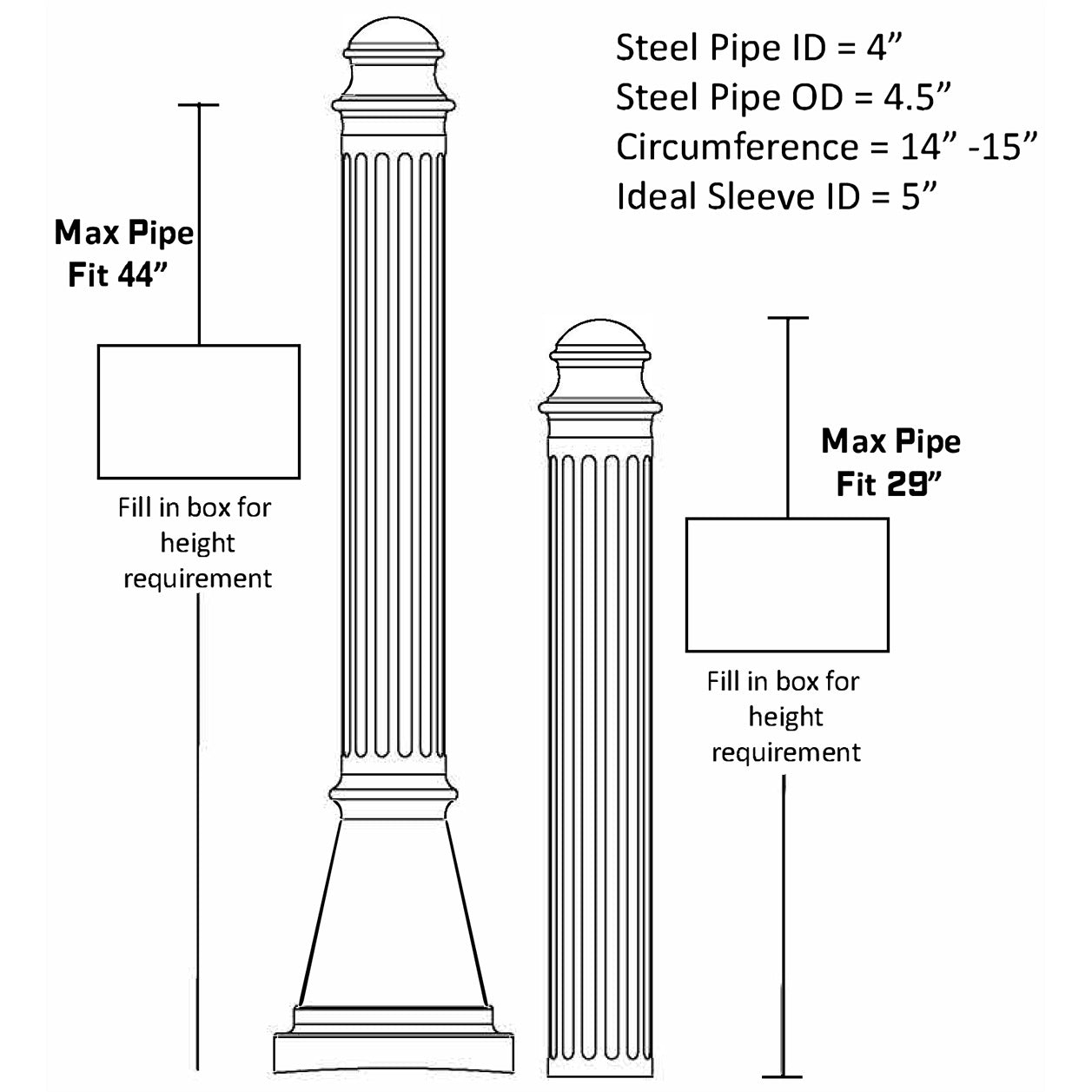Paramount Decorative 4" Bollard Cover