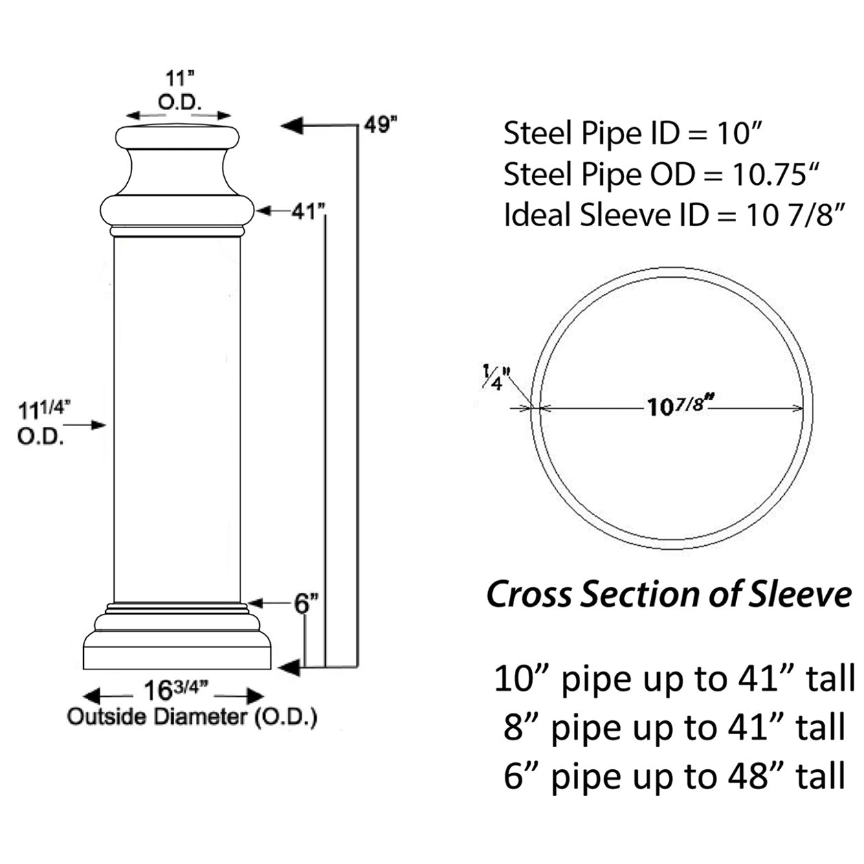 Pawn Decorative 10" Bollard Cover