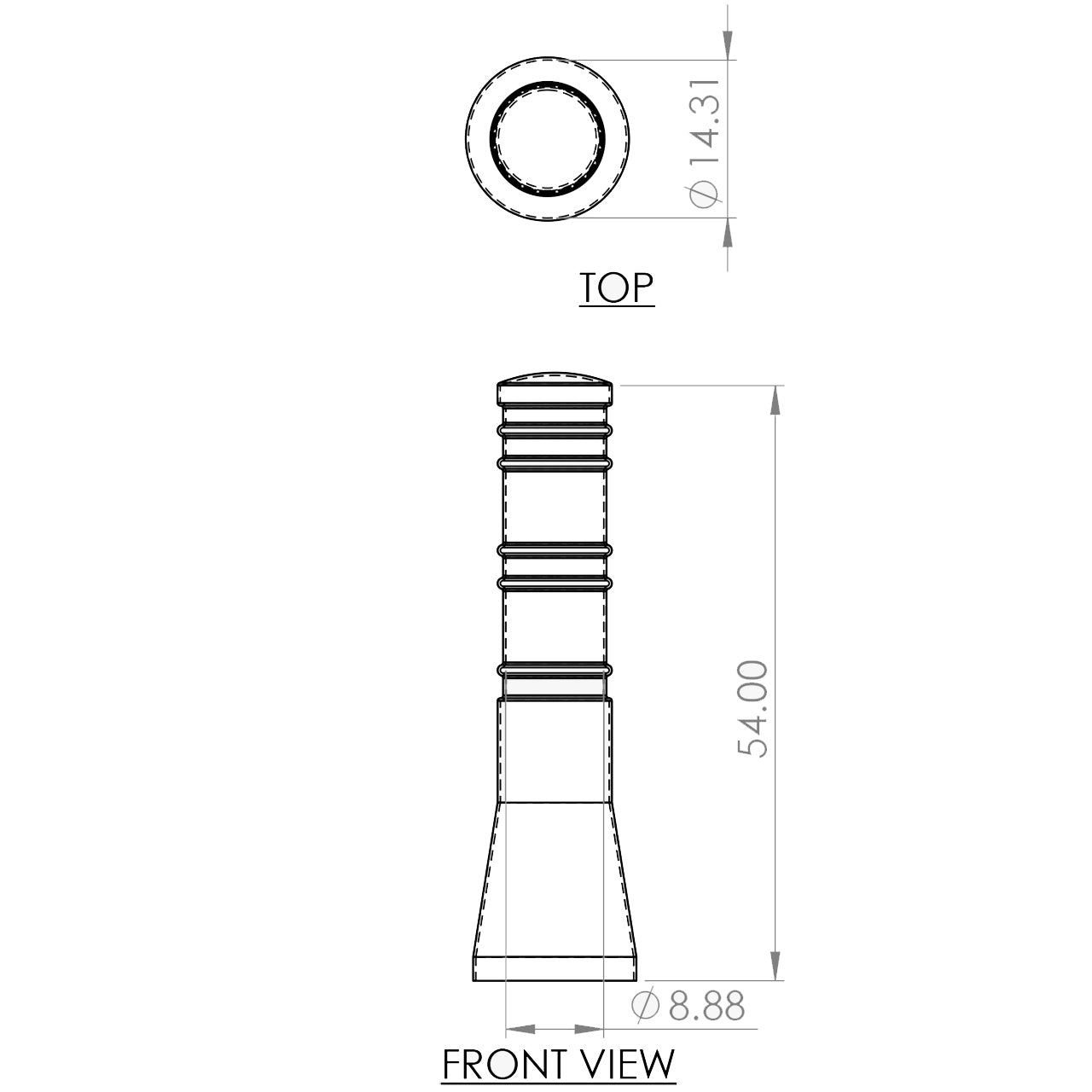 Rook Decorative 8" Bollard Cover Long