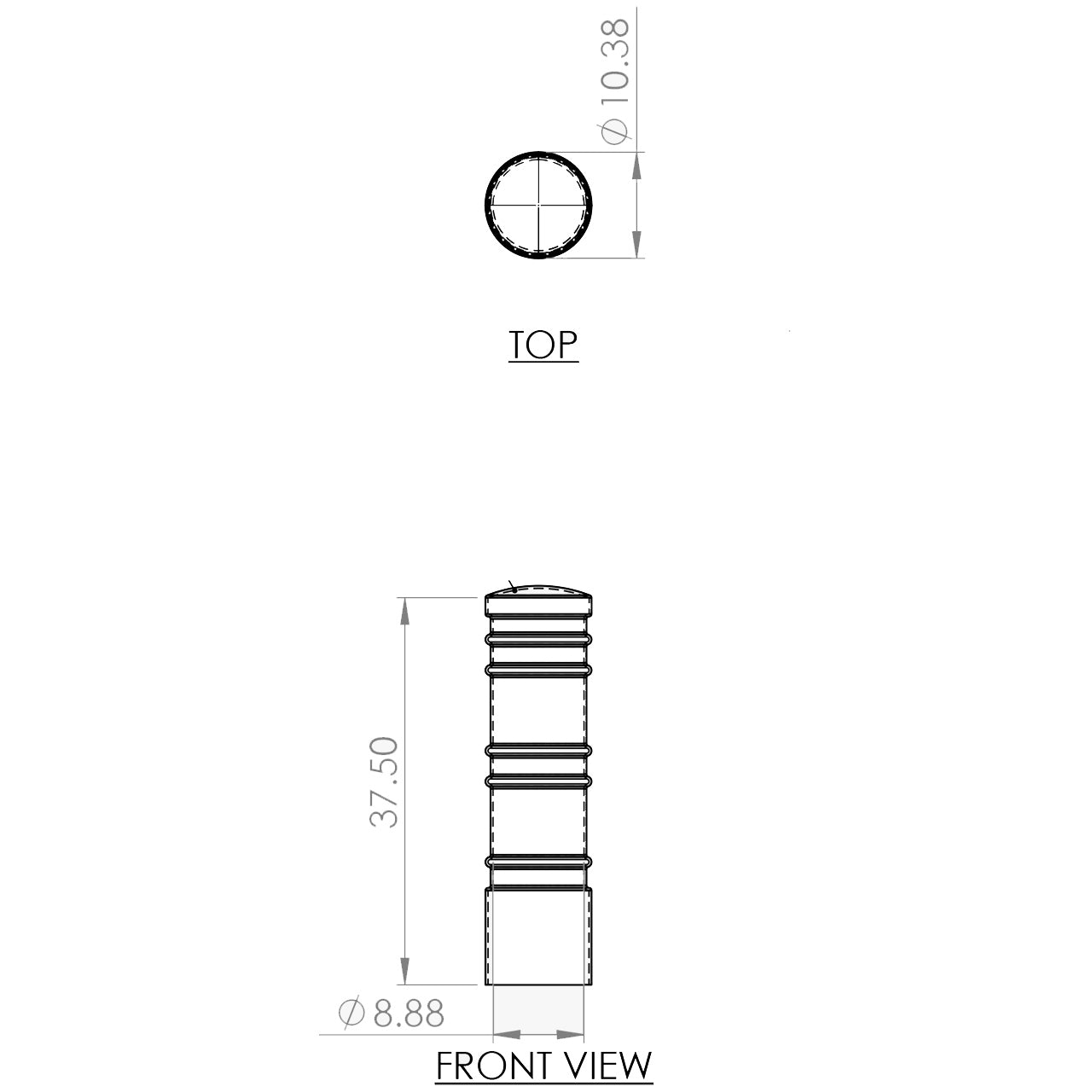 Rook Decorative 8" Bollard Cover Short
