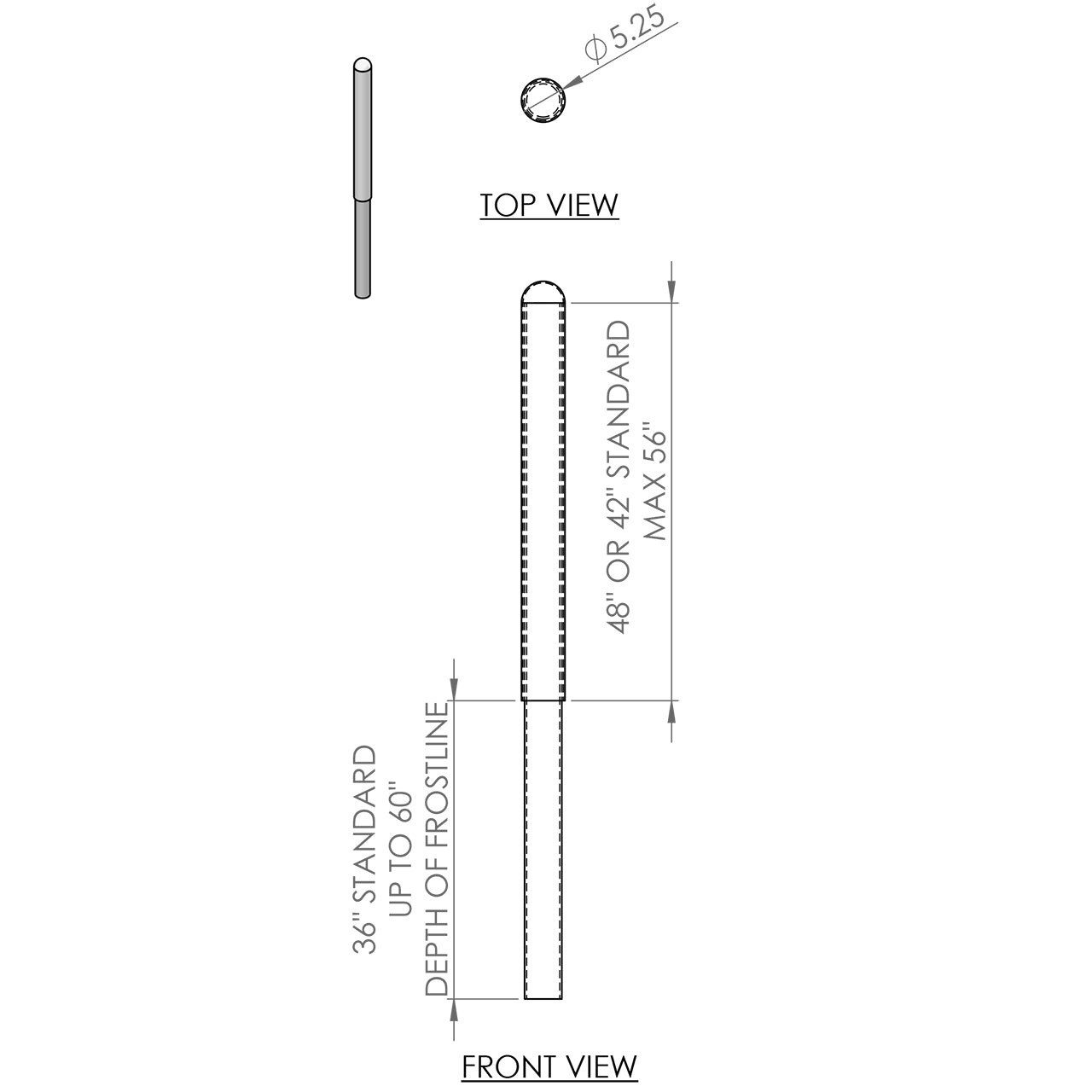 4" Core-In Steel Pipe Bollard With Cover
